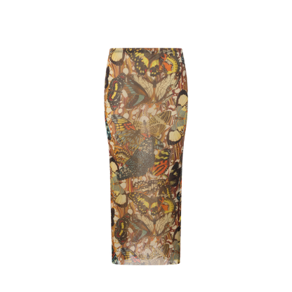 Long Skirt with Bow Tie Print