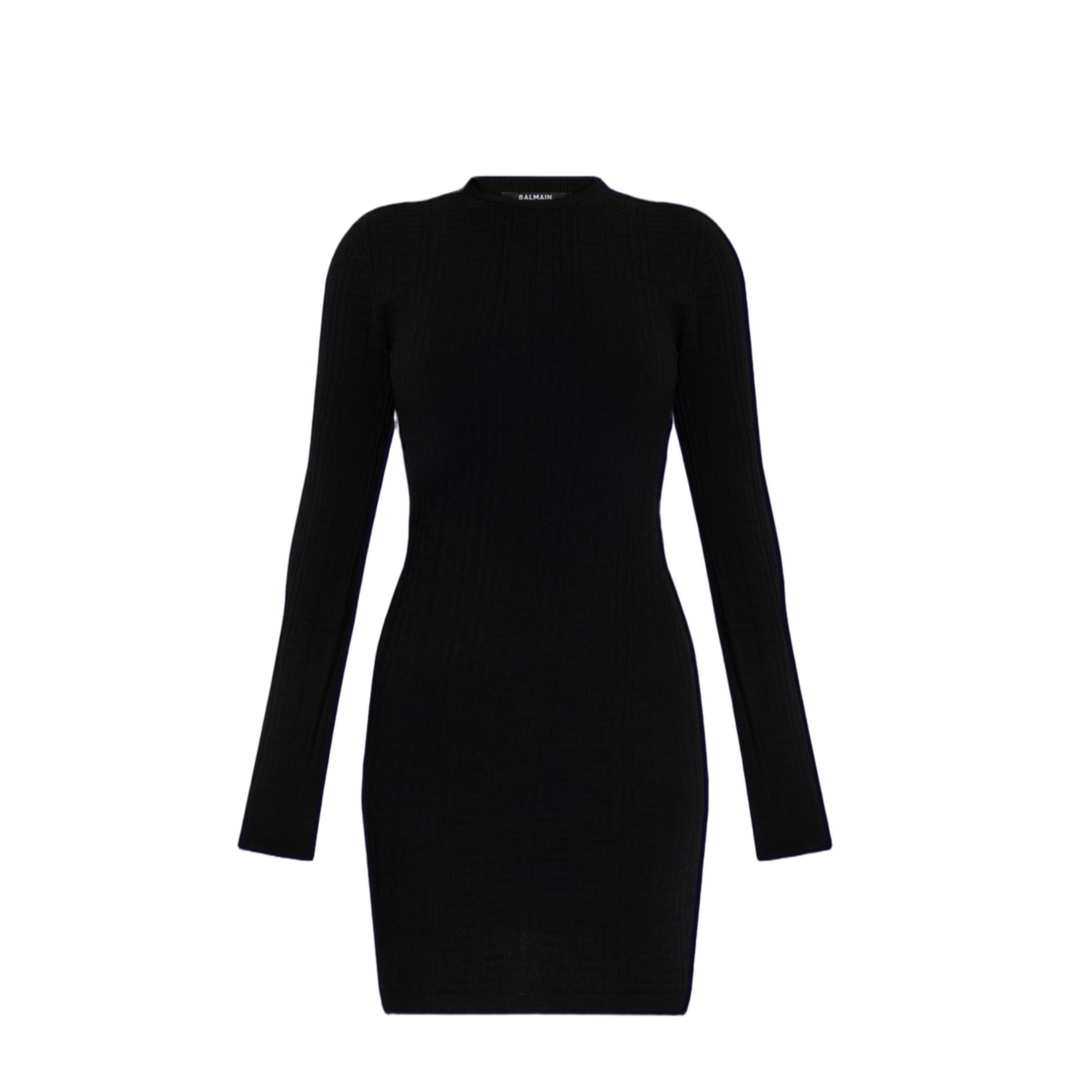 Short Fitted Dress Knitted Black