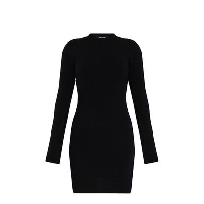 Short Fitted Dress Knitted Black