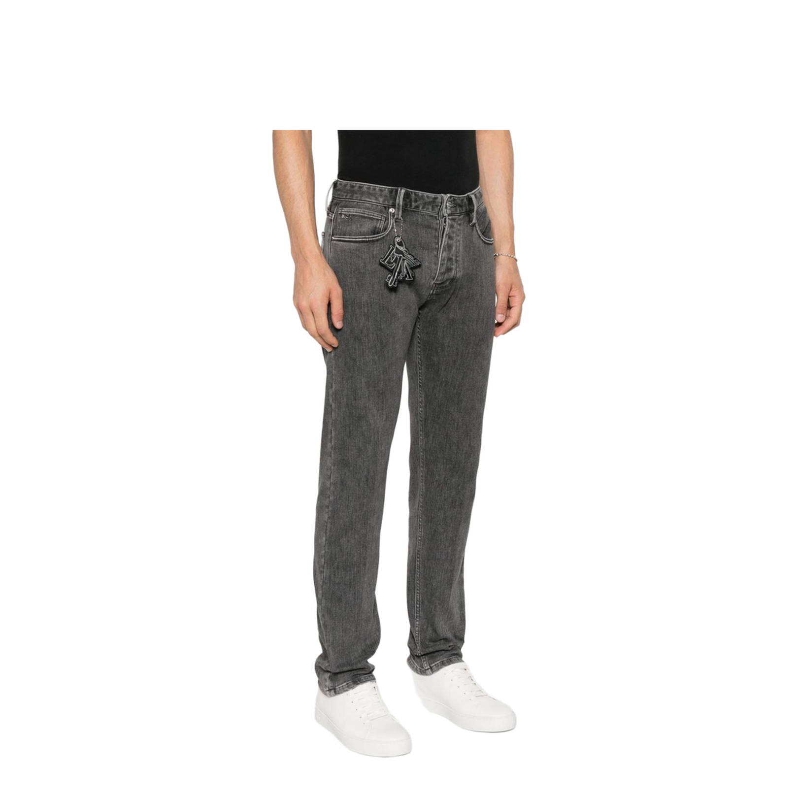 Slim-Fit Stone-Washed Stretch-Denim Jeans