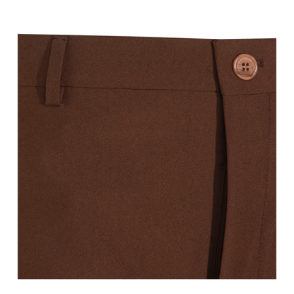 Wide Fit Trousers In Brown