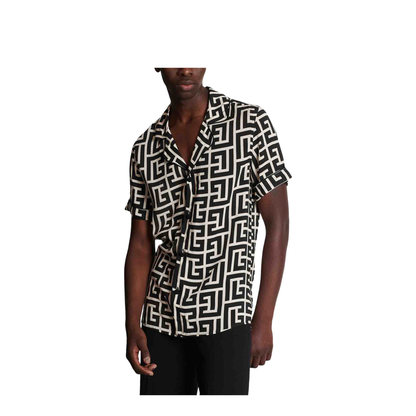 Monogram Print Pajama Shirt