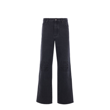 Anagram Baggy Jeans in Denim Black
