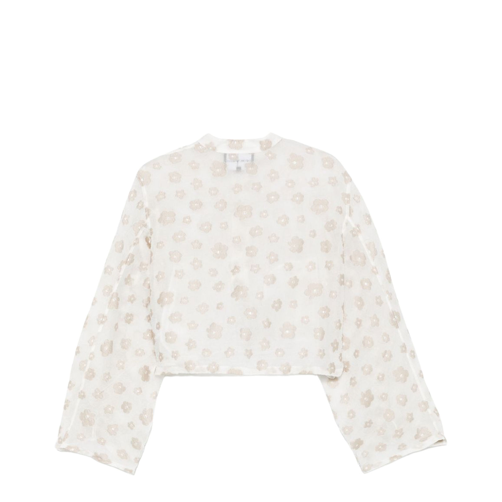 Fil Coupé Fabric Blouson with All-Over Floral Motif