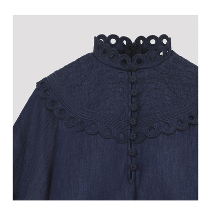 MAYFEYR - Zimmermann - Mahon Broderie Denim Top - 7282TSS263