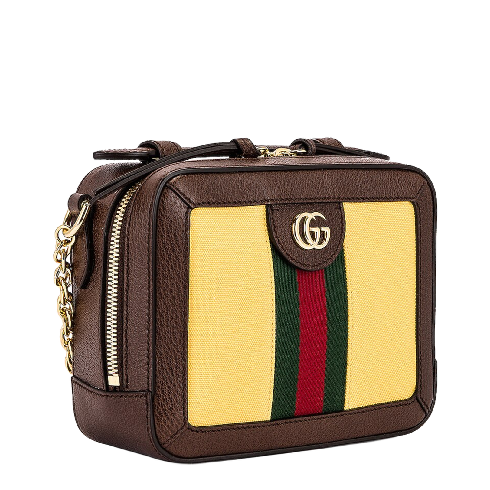 Ophidia Mini Leather Shoulder Bags - Brown