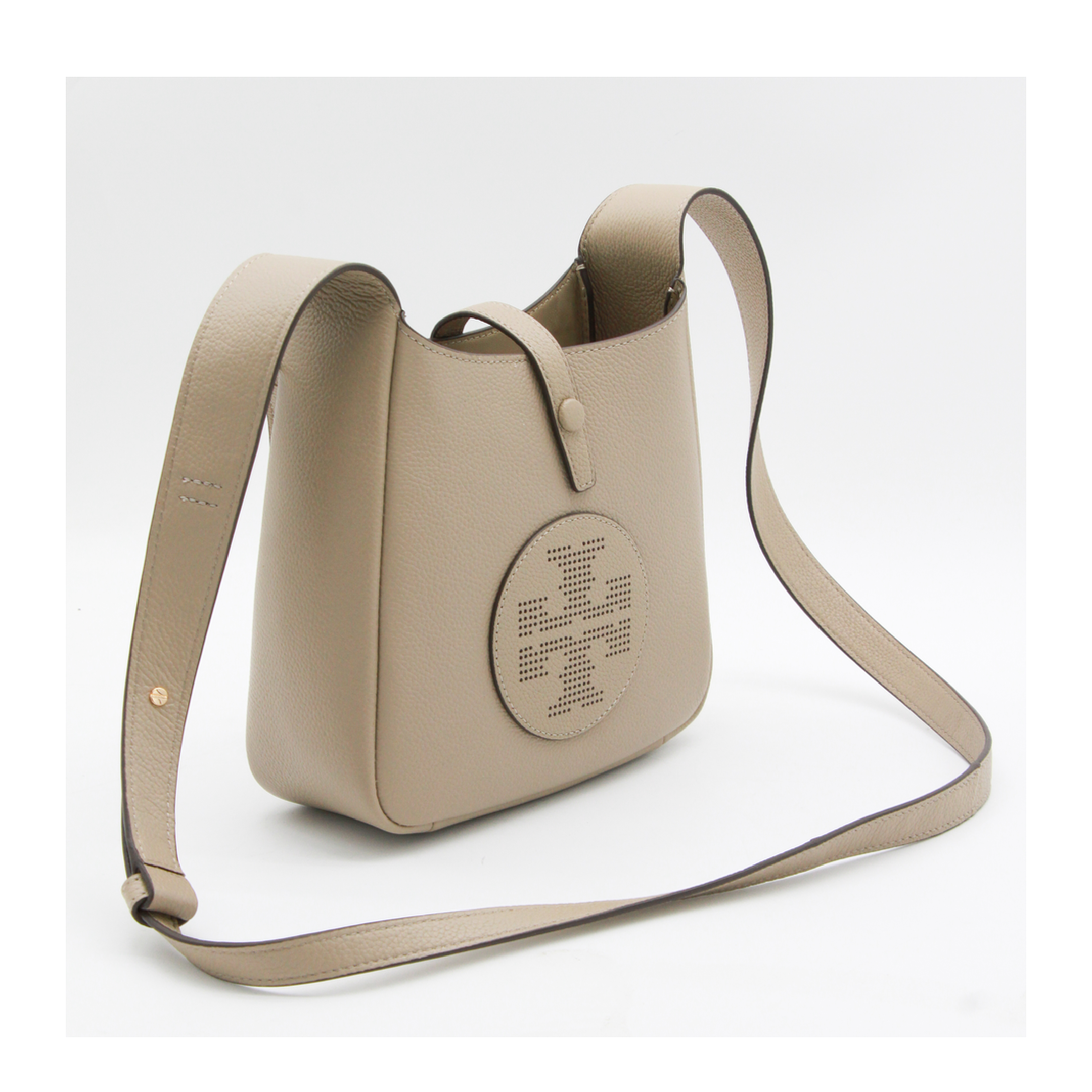 Miller Swing Medium Pebbled Leather Crossbody Bag - Soft Cement
