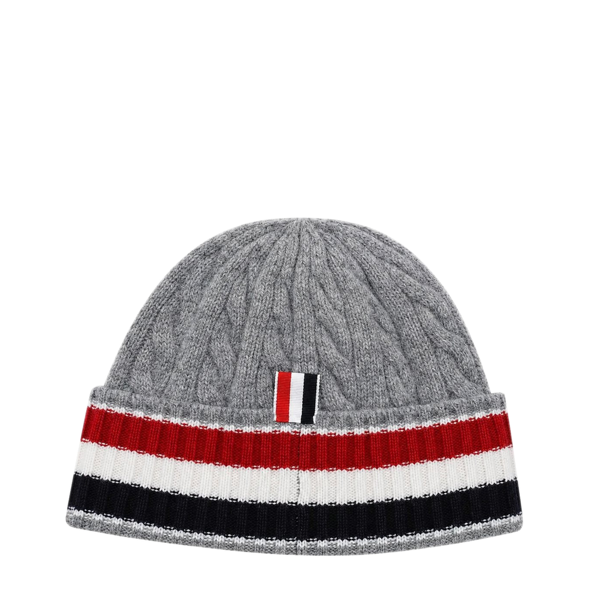 Light Grey Cable Knit Beanie