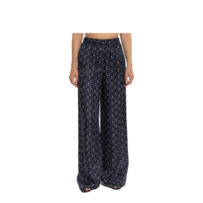 Patterned Wide Leg Trousers