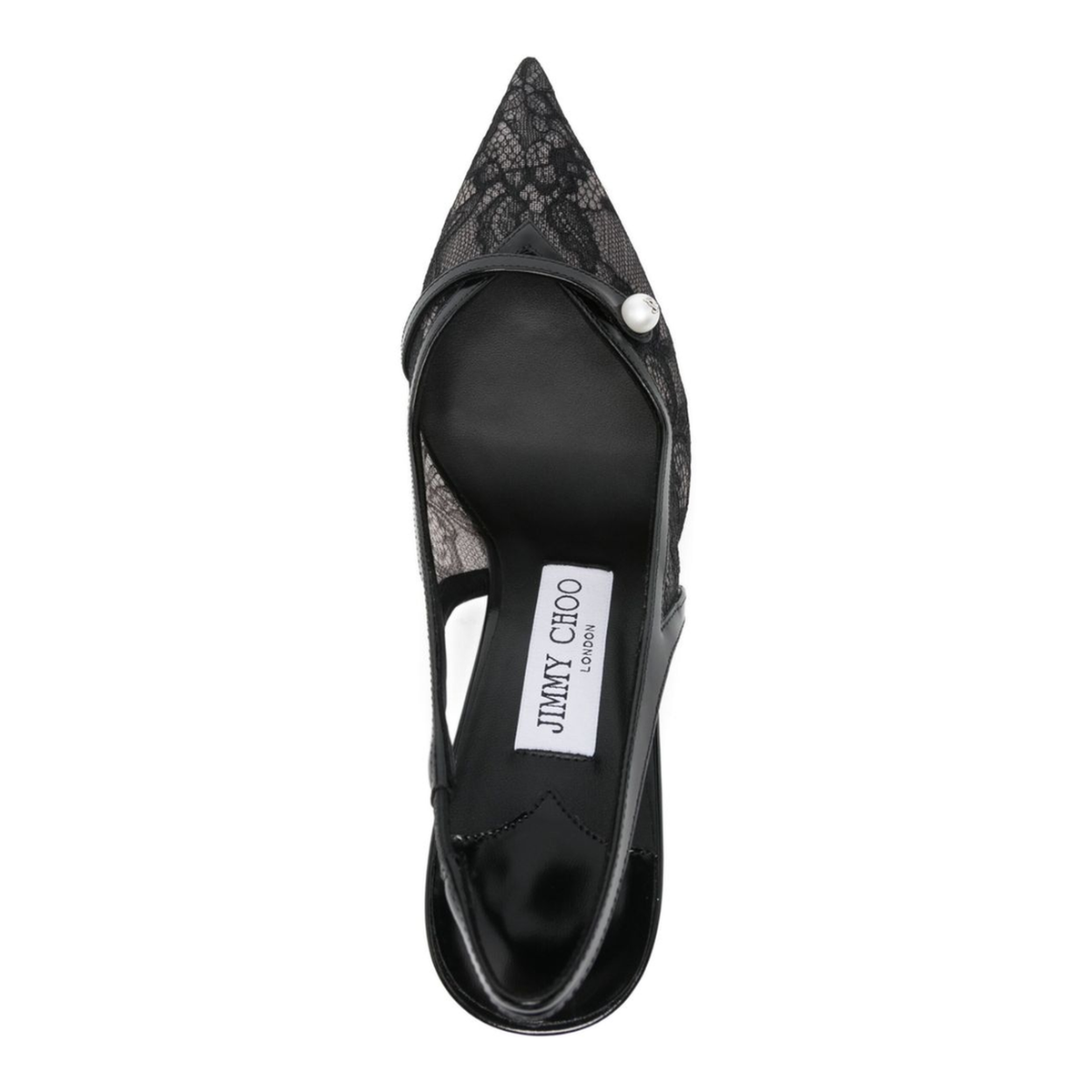 MAYFEYR - Jimmy Choo - Amita Pointed Toe Slingback Pumps - AMITA85DRHBLACKBLACK