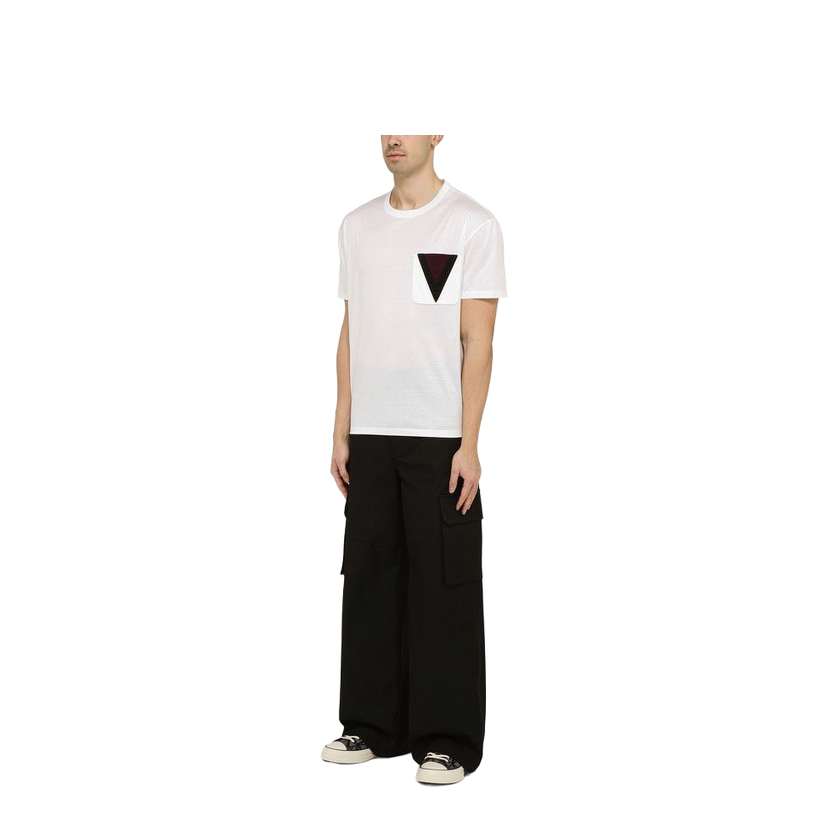 Large V Logo Cotton T-Shirt