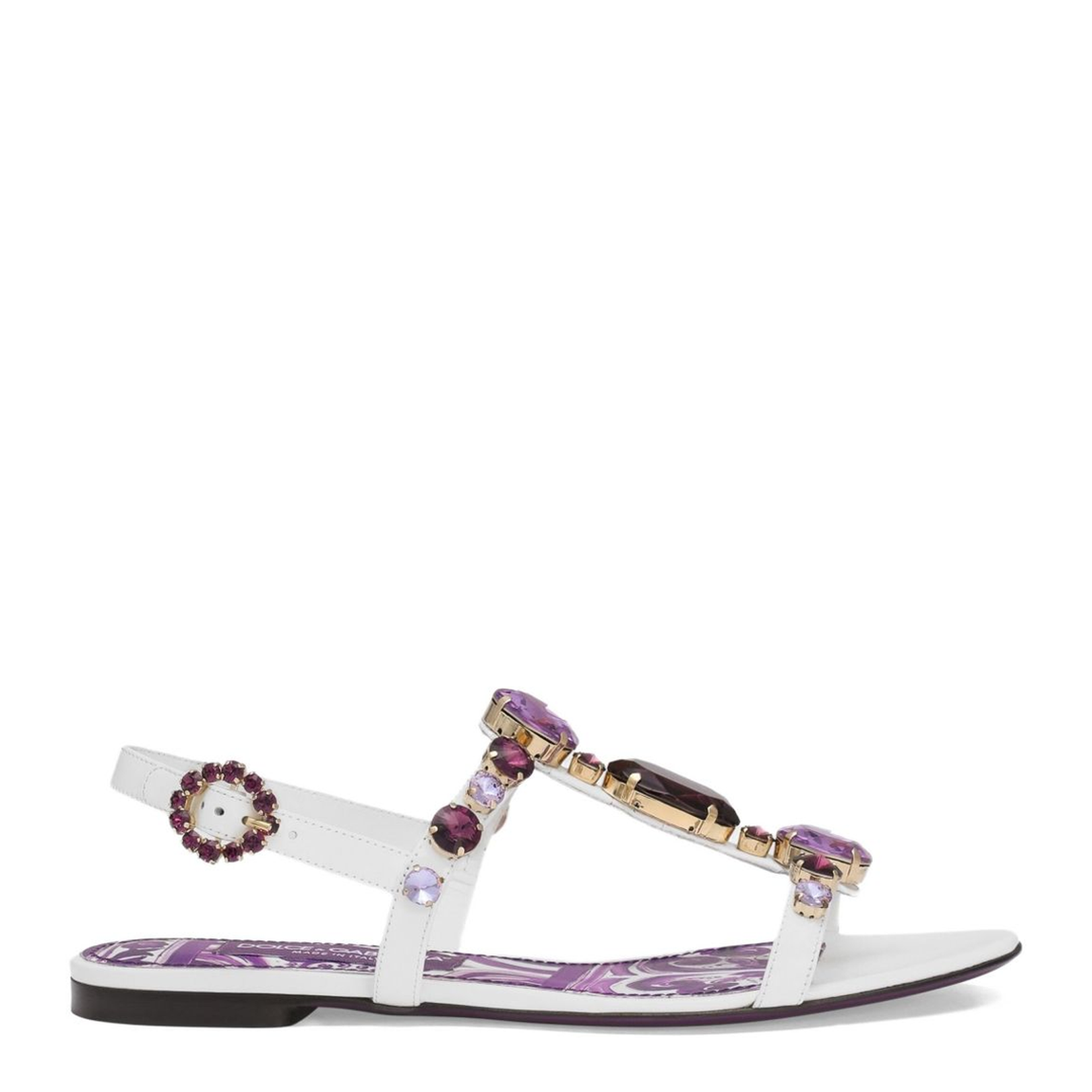 Flip-flops with jewel embroidery