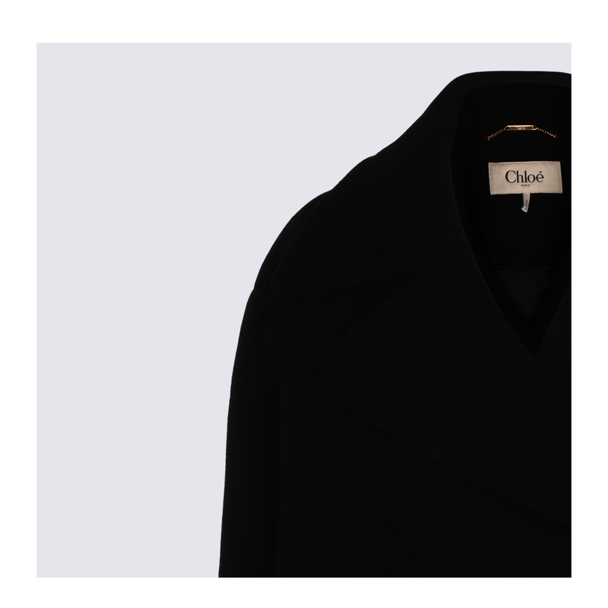 Oversized Wool Short Coat - Black