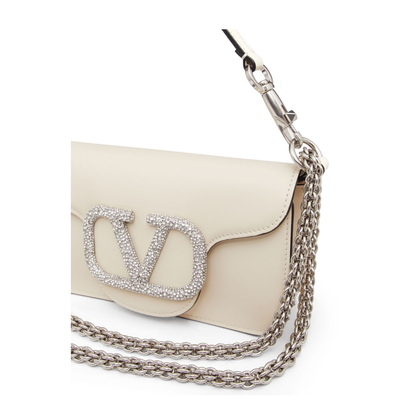 V-Logo Ivory Handbag