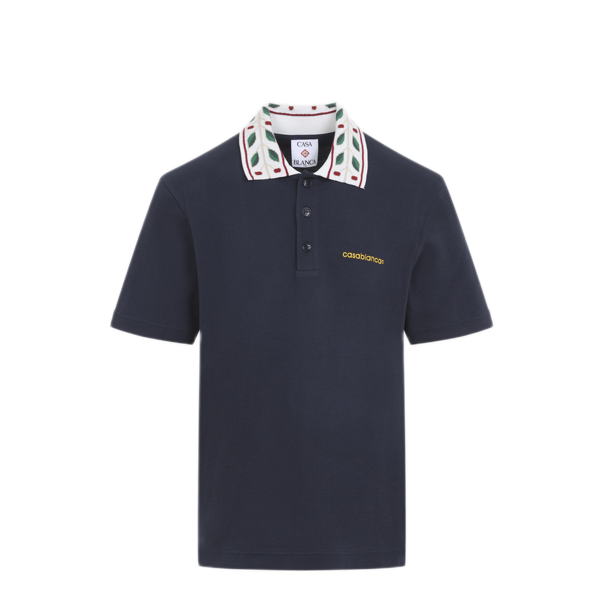 MAYFEYR - Casablanca - Navy Laurel Piqu Polo - MPF26JTP49902NAVY