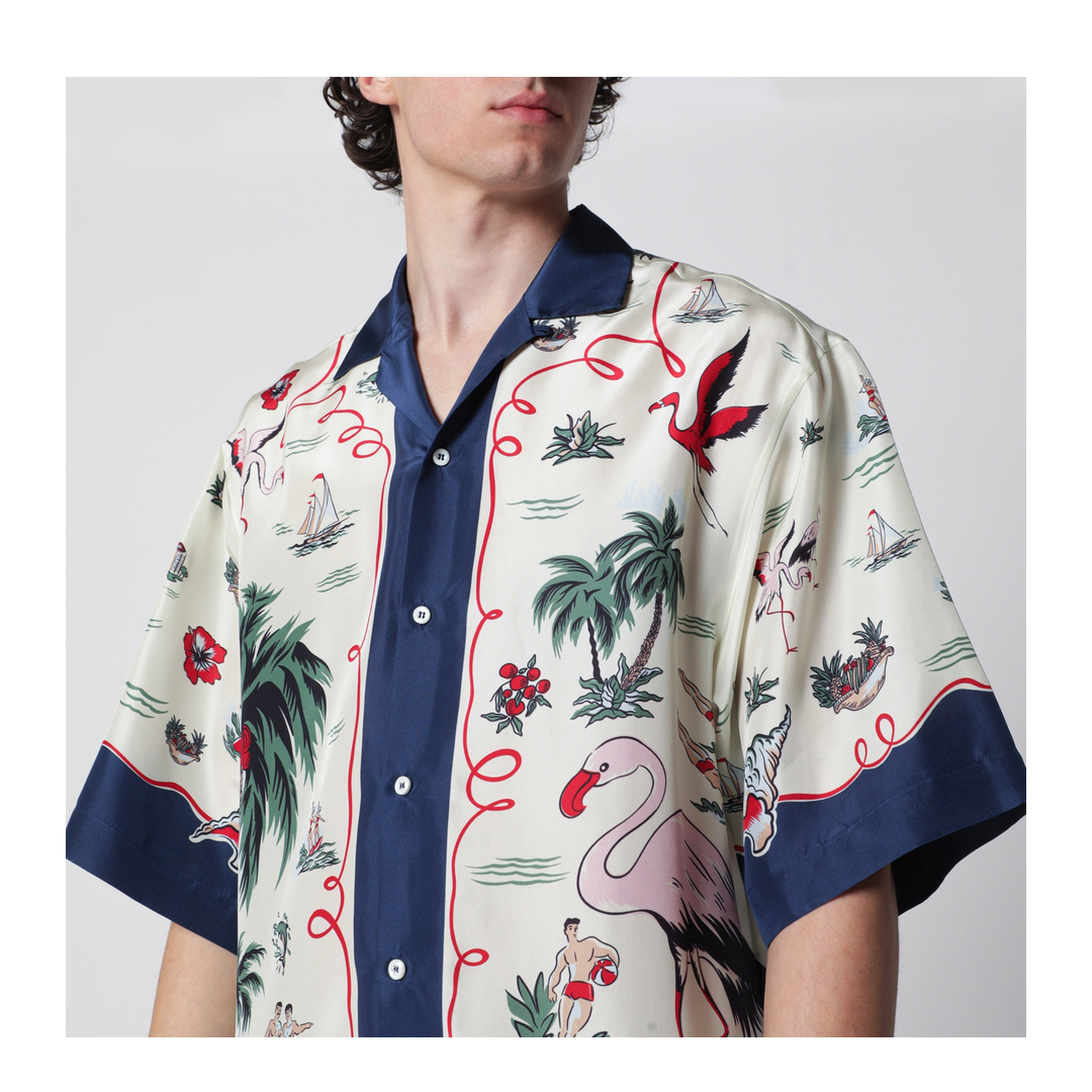 MAYFEYR - Dsquared2 - Aloha Souvenir Silk Bowling Shirt In Multicolor - S71DM0835D35476001S