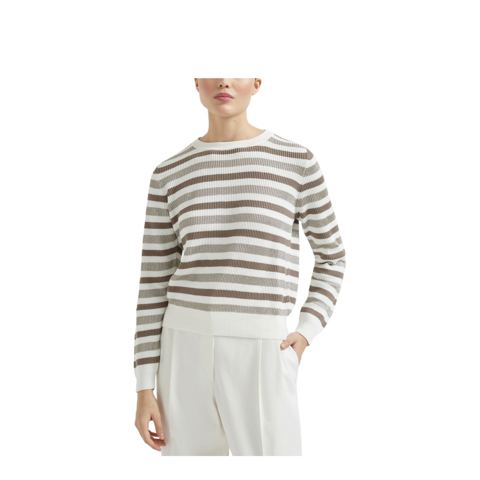 Striped Cotton Crewneck Sweater