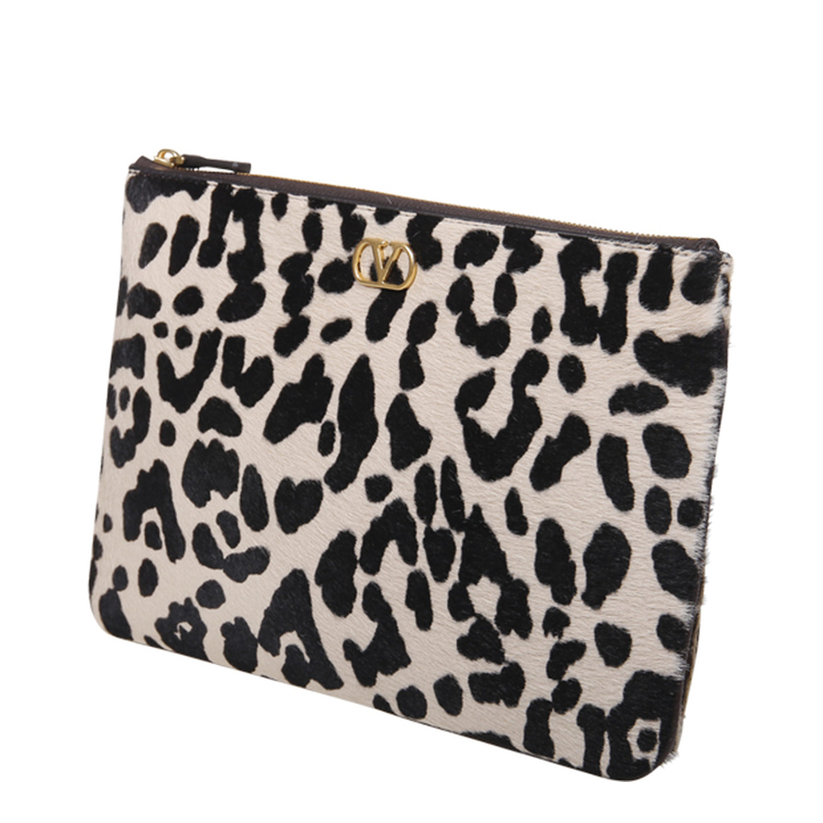 Beige Leopard Clutch Bag