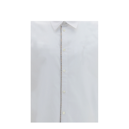 MAYFEYR - Burberry - Cotton Shirt With Check Trims - 8127274