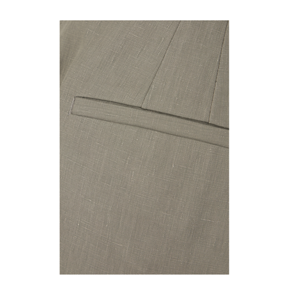 Grey Linen Bermuda Shorts