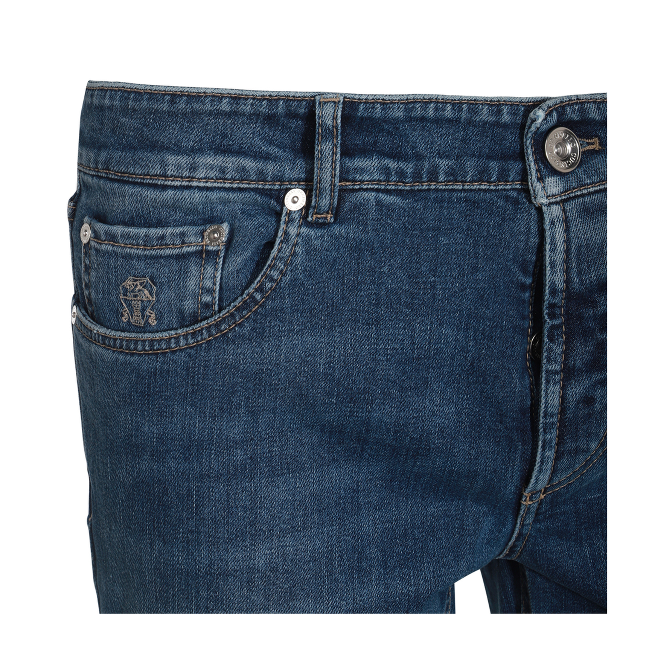 Logo Embroidery Stretch Jeans