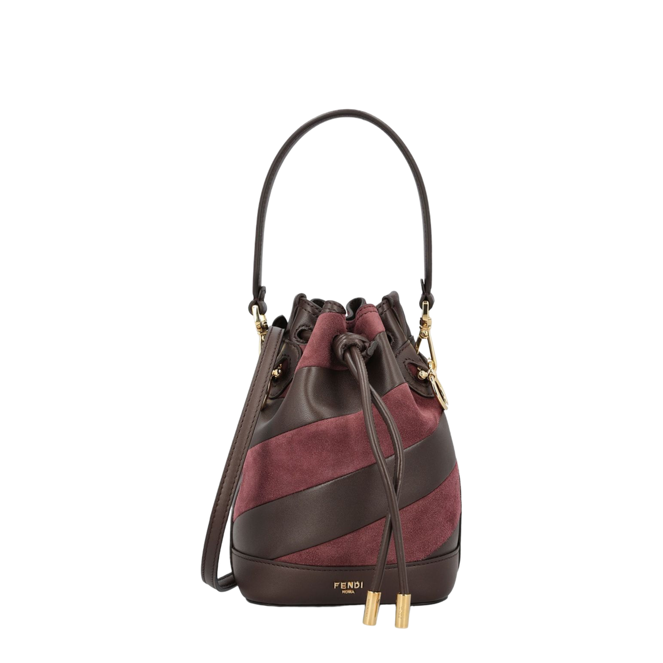 Mini Mon Tresor Chevron Bucket Bag Leather