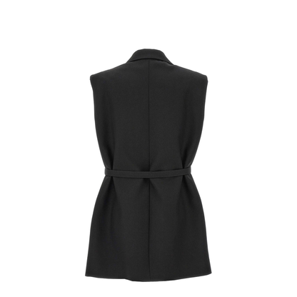 Belt Wool Vest Black