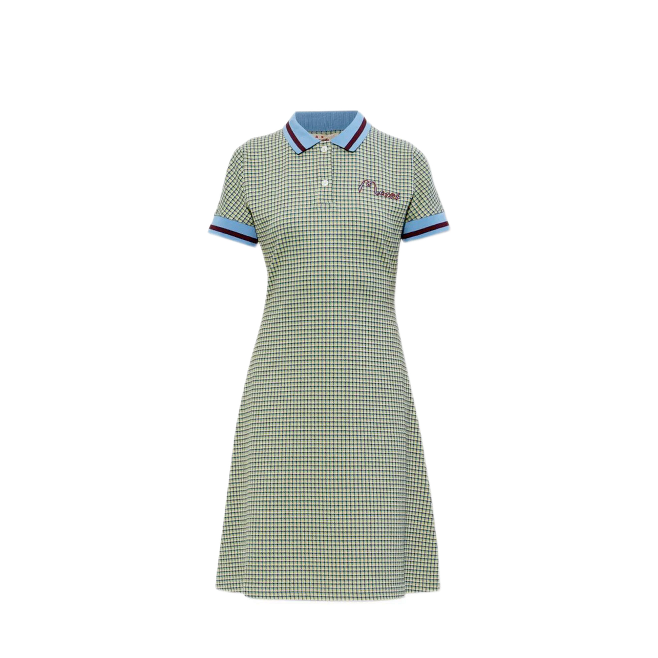 MAYFEYR - Marni - Polo-Collar Check Mini Dress - ABJE1520S0UTVA63CHY16