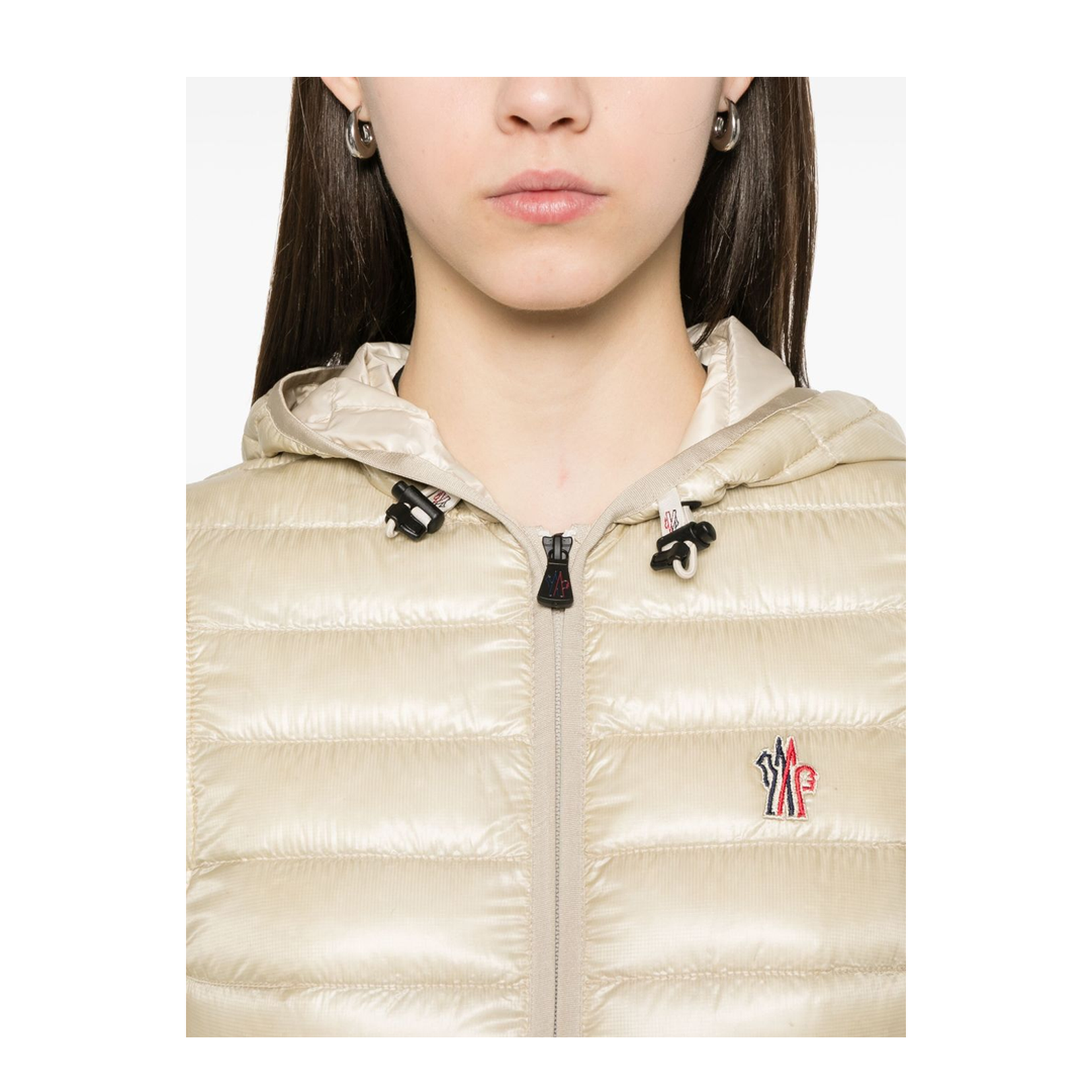 Sand Beige Karura 2-in-1 Hooded Short Down Jacket