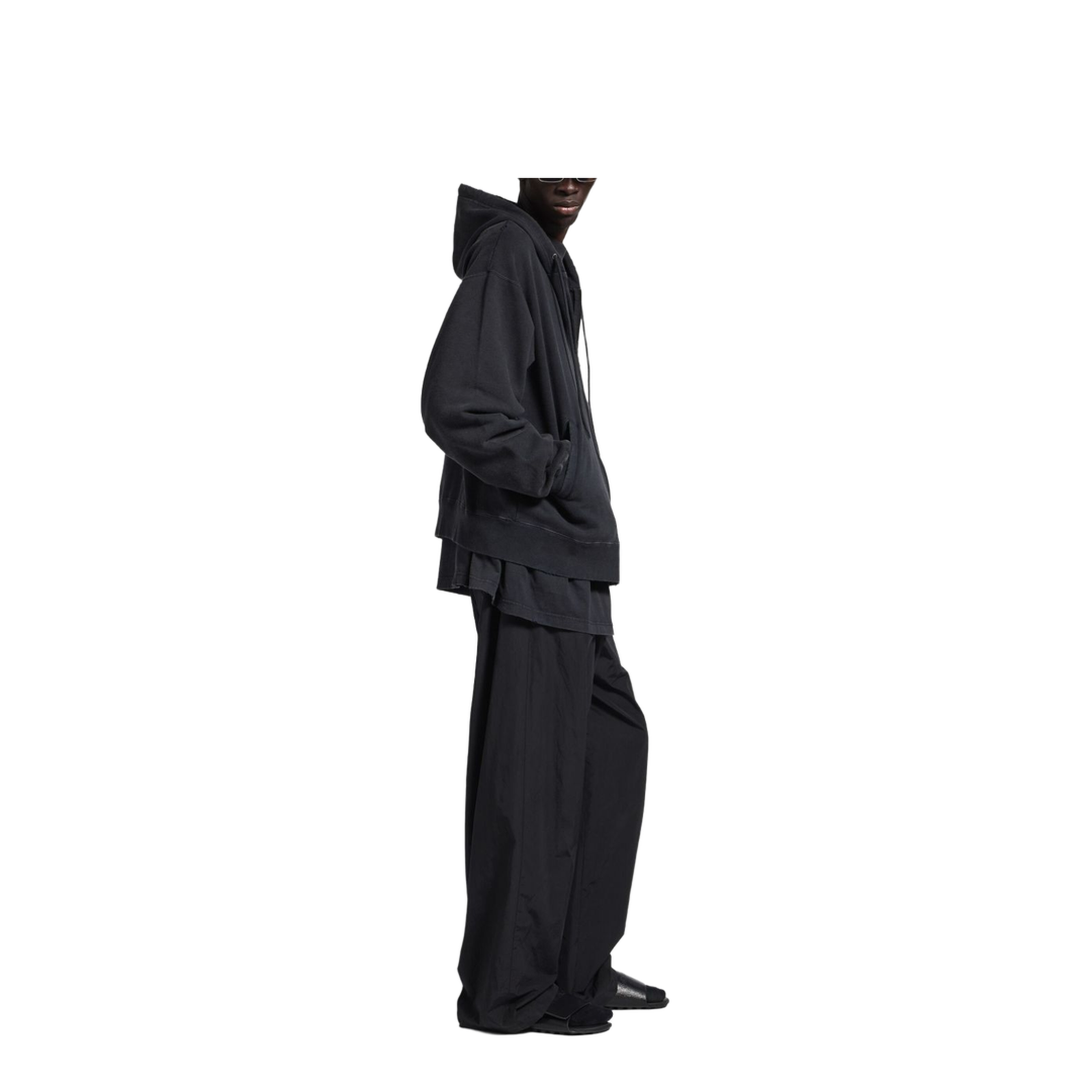 Oversized Masking Tape Zip-Up Sweatshirt