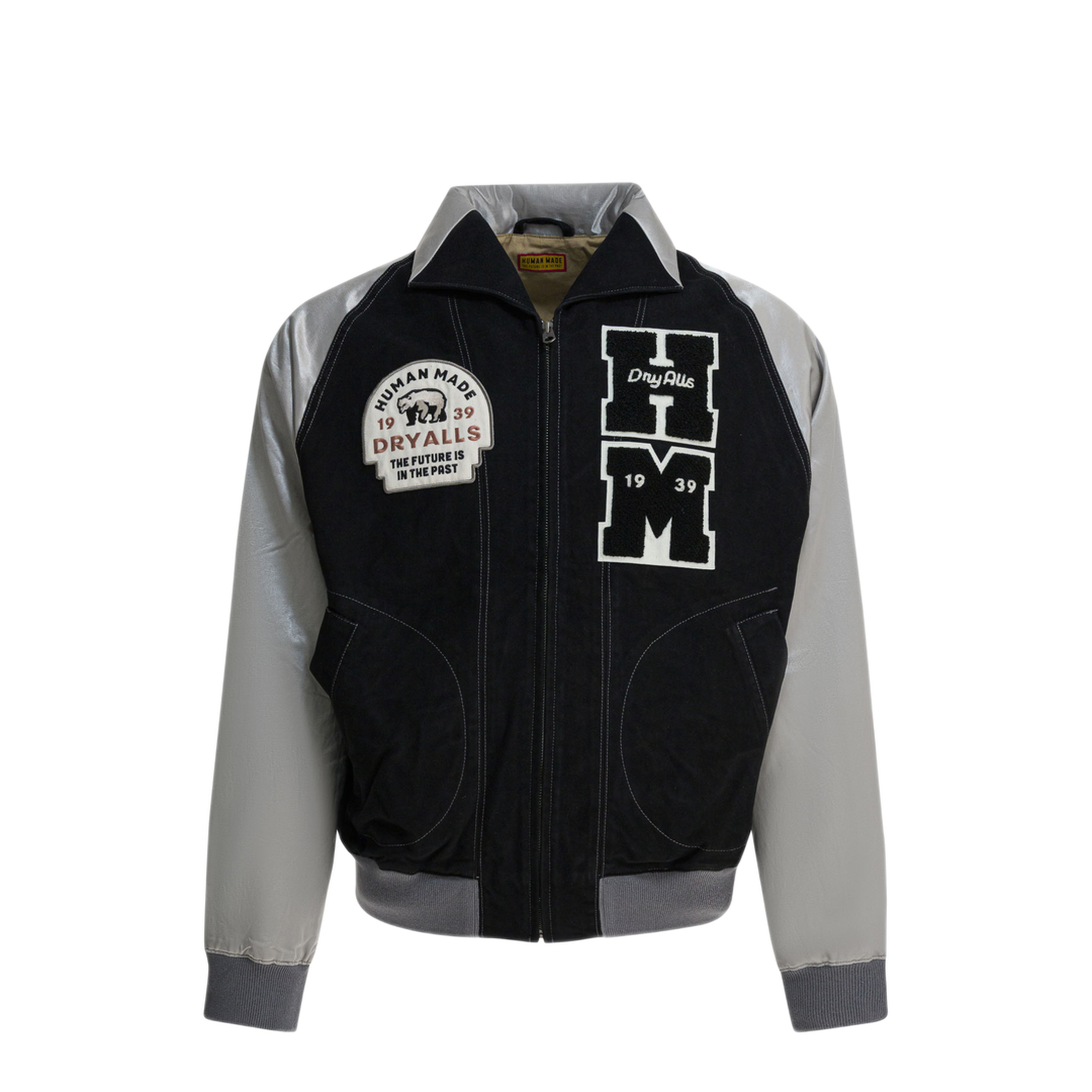 MAYFEYR - Human Made - Satin Varsity Bomber Jacket - HM30JK012BLACK