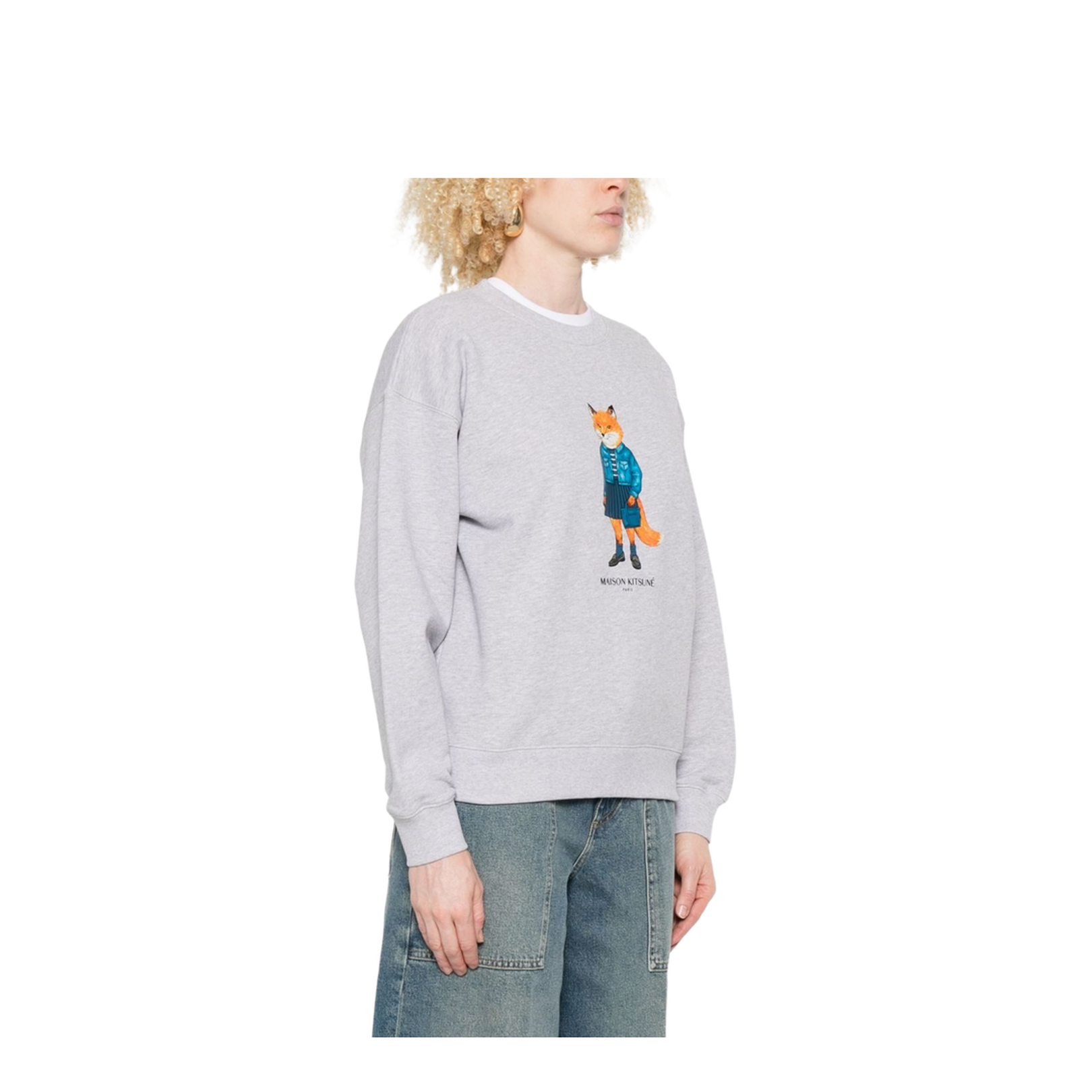 Fox Graphic Print Cotton Sweatshirt