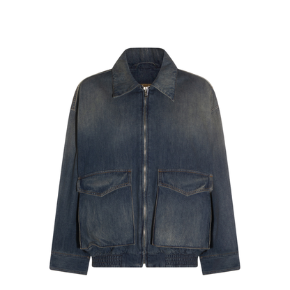 Blue Denim Jacket With Flap Pockets