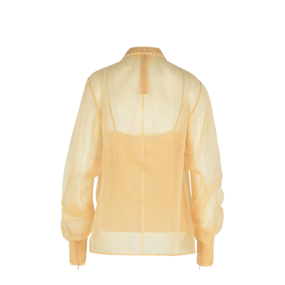 Pussy Bow Shirts Beige