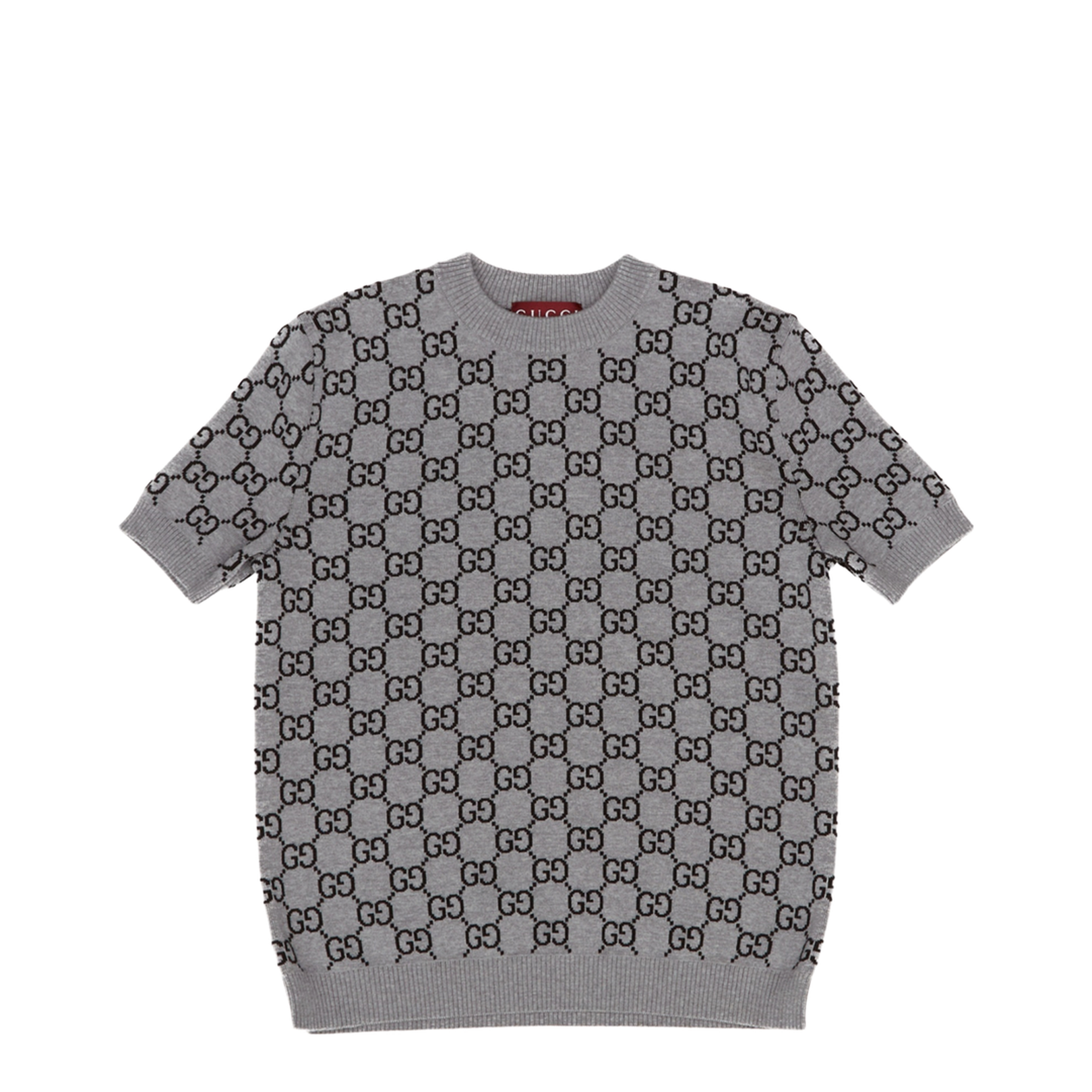 Reversible Wool Jacquard Top in Grey and Black