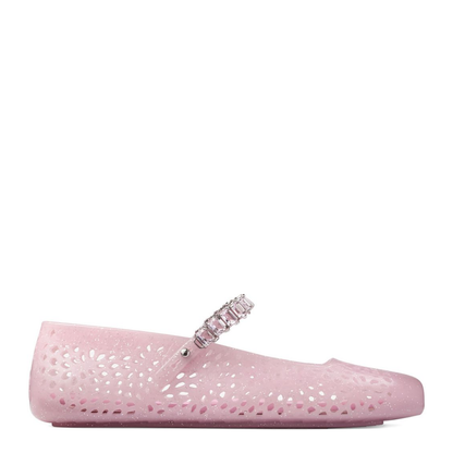 Cotton Candy Jelly Ballerina Flats with Crystal