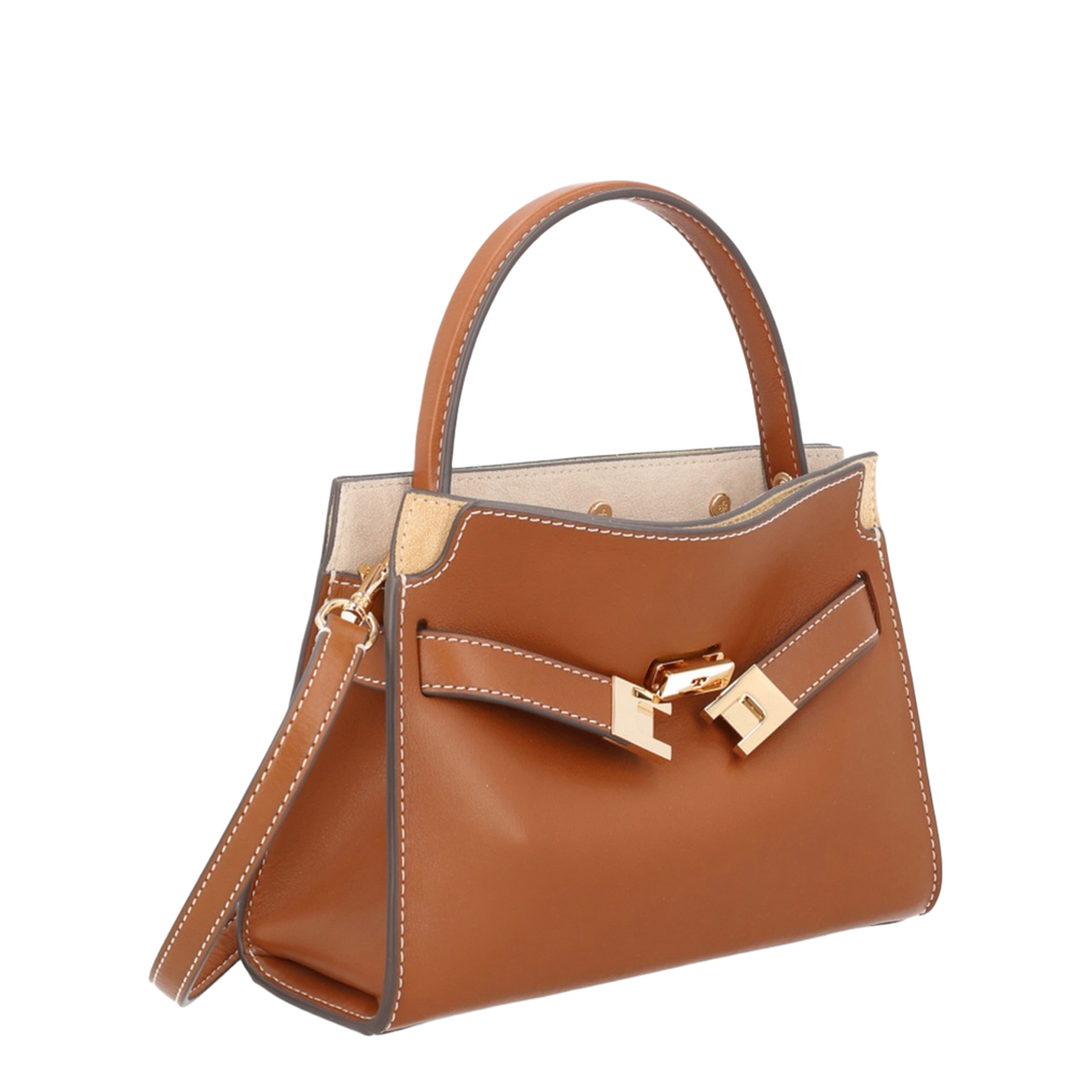 Lee Radziwill Petite Napa Leather Double Bag - Aged Tan