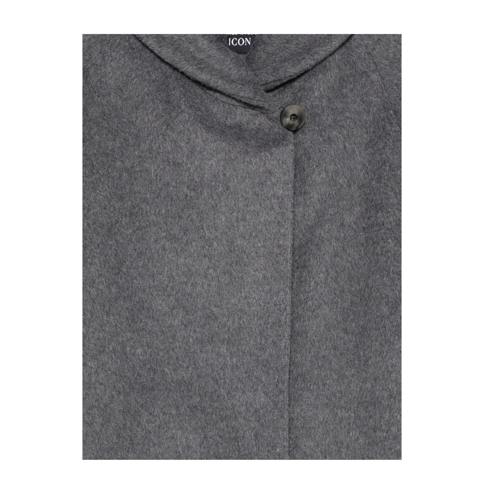 High Neck Single Button Fastening Coat Grey
