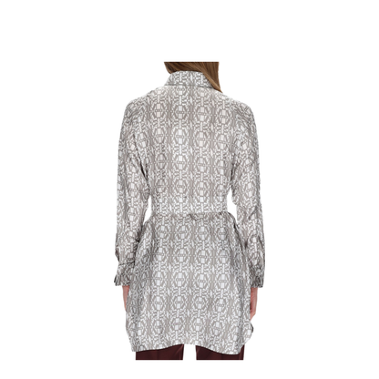 Printed Silk Chemisier Dress