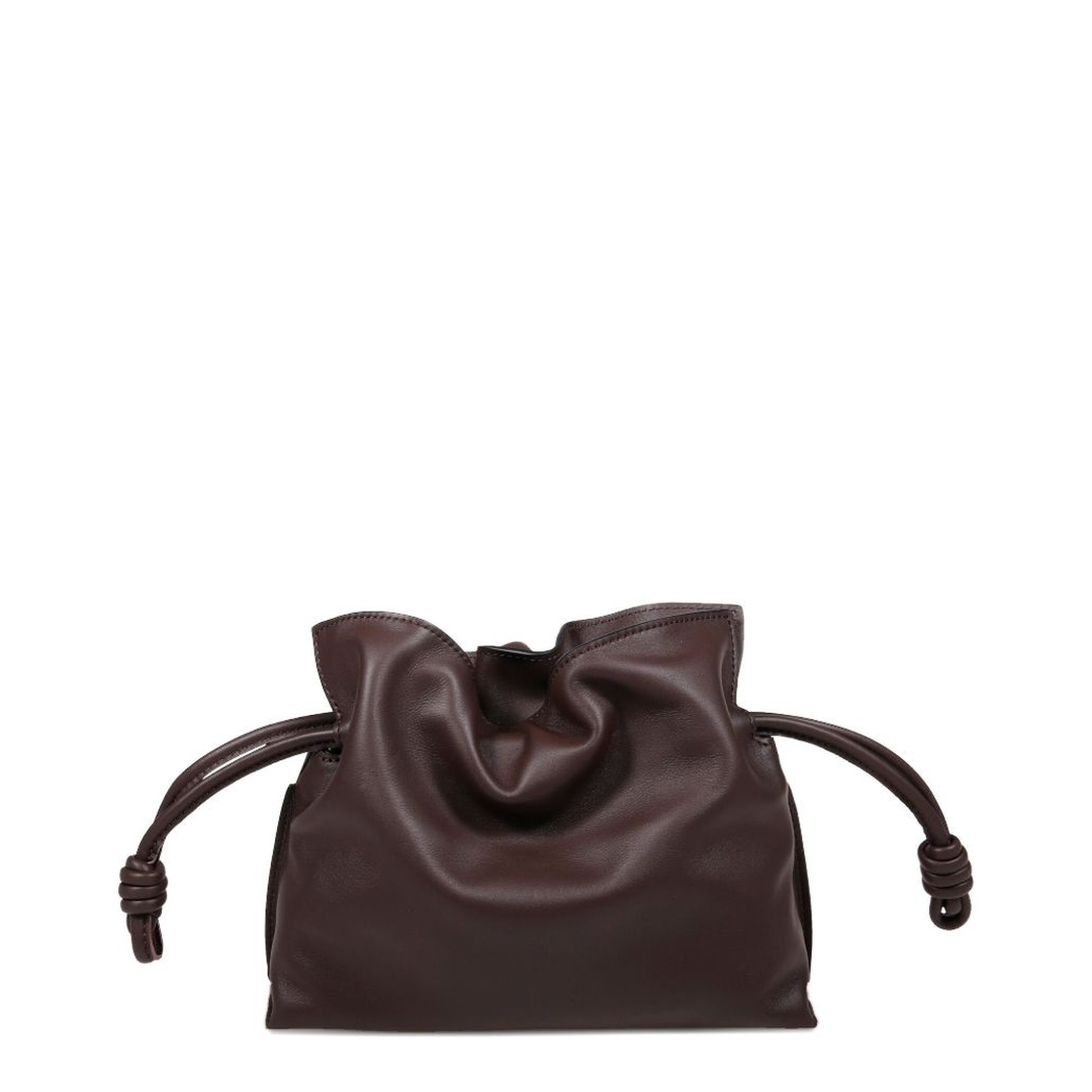 Flamenco Mini Leather Clutch Bags - Chocolate