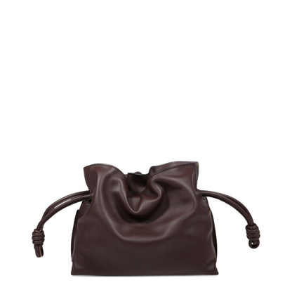 Flamenco Mini Leather Clutch Bags - Chocolate