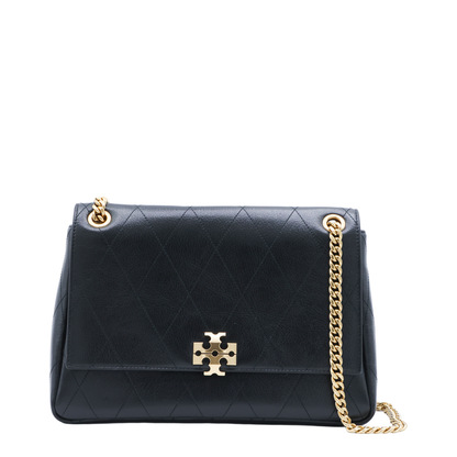 Charlie Pebbled Leather Shoulder Bag - Black