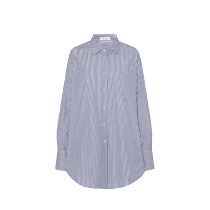 Oversized Shirt in Striped Poplin