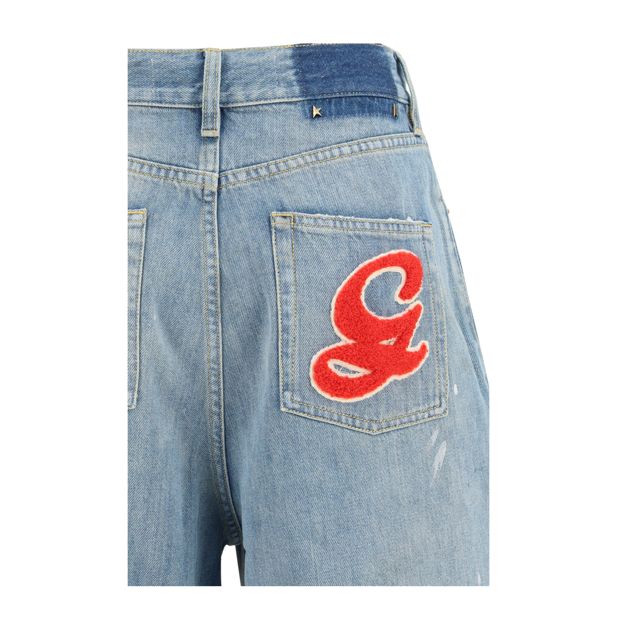 MAYFEYR - Golden Goose - Embroidered Logo Denim Jeans - GWP02079P002606