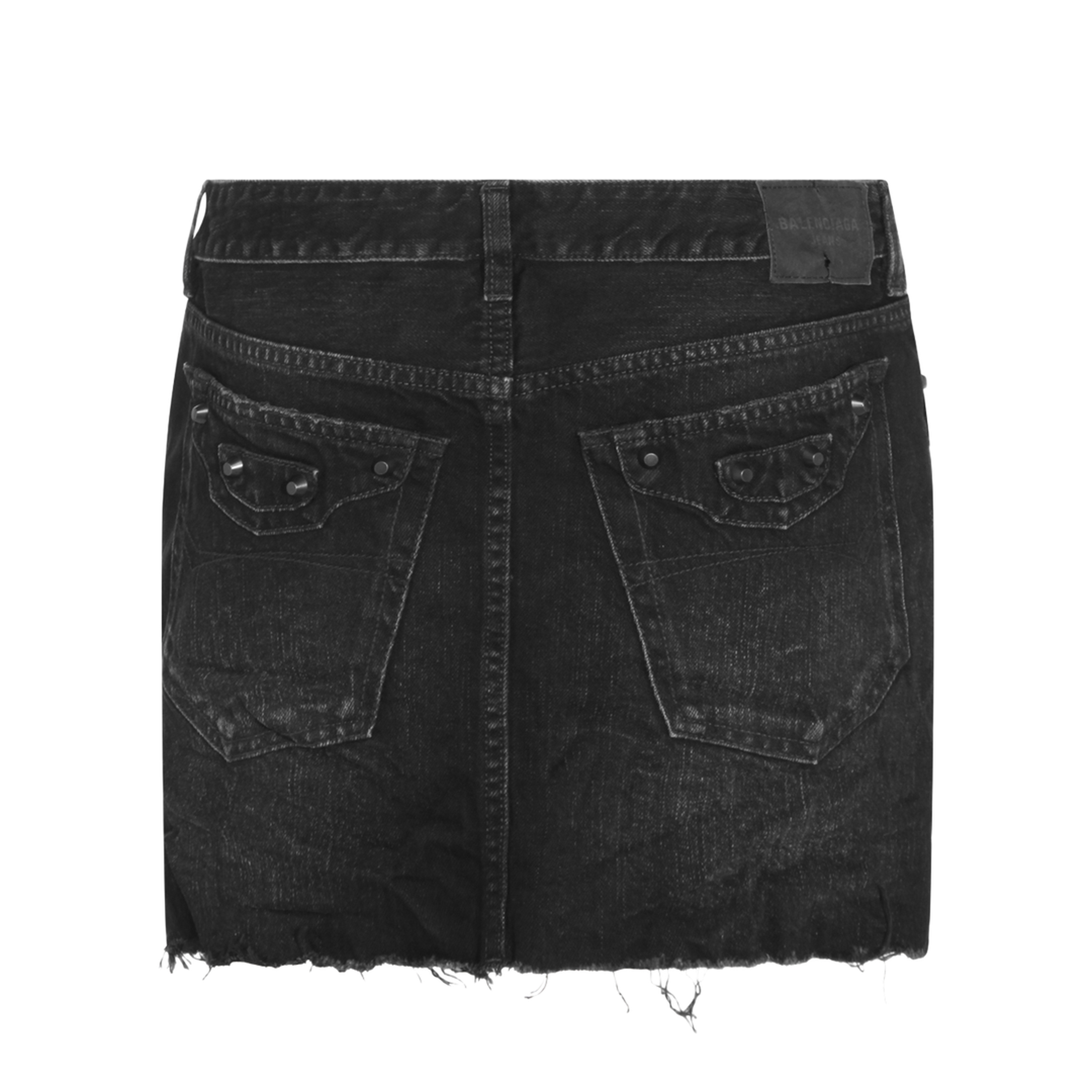 Black Denim City Mini Skirt