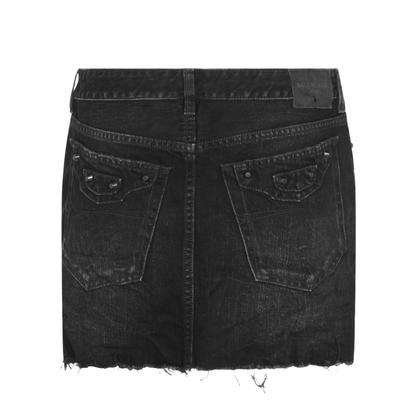 Black Denim City Mini Skirt