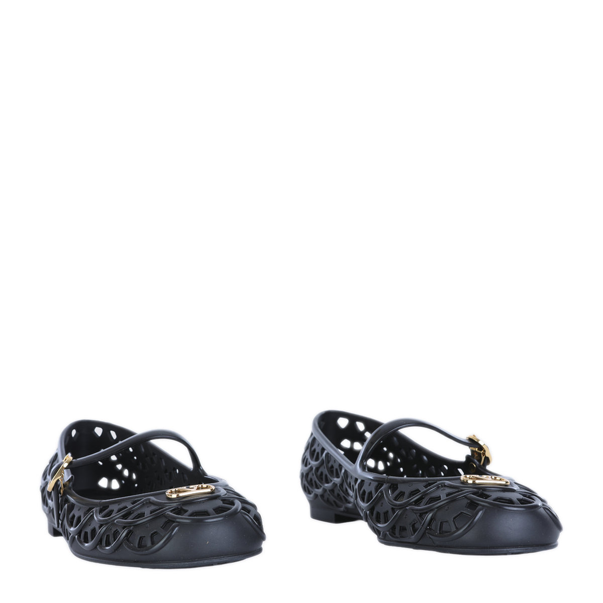 Black VLogo Signature Rubber Ballet Flats