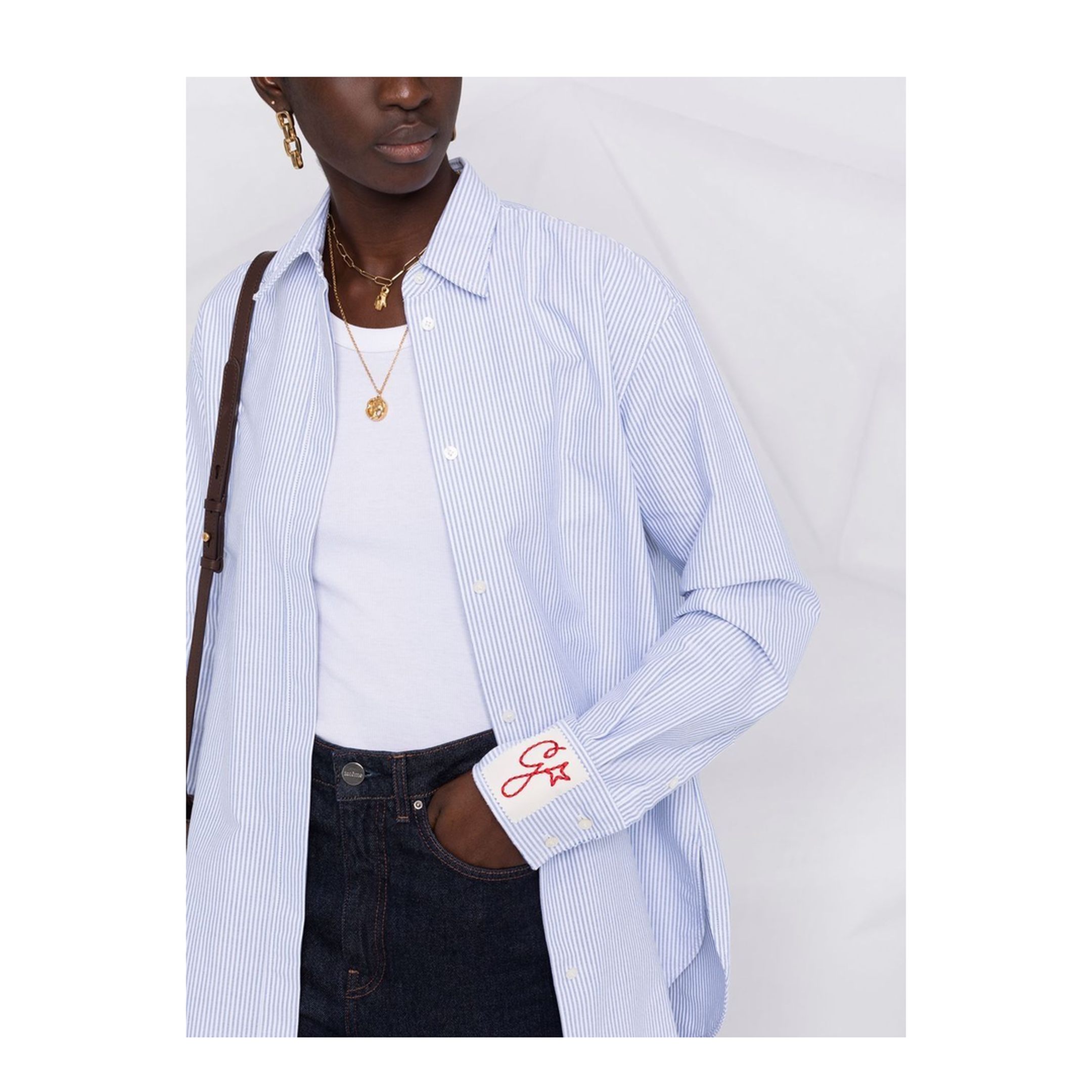 MAYFEYR - Golden Goose - Boyfriend Shirt Striped Oxford Cotton - GWP00820P00054880197
