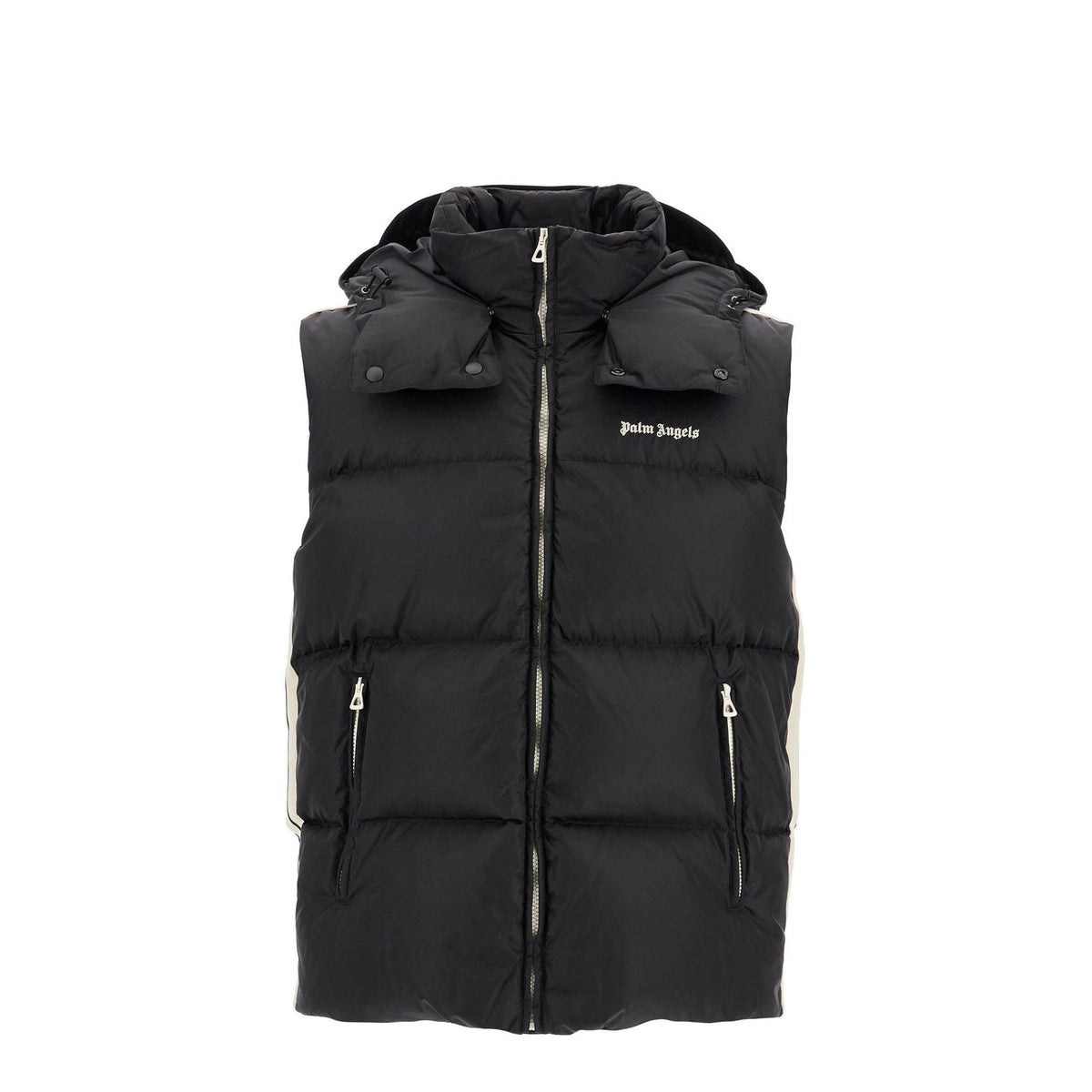 Palm Angels sleeveless down jacket with contrasting