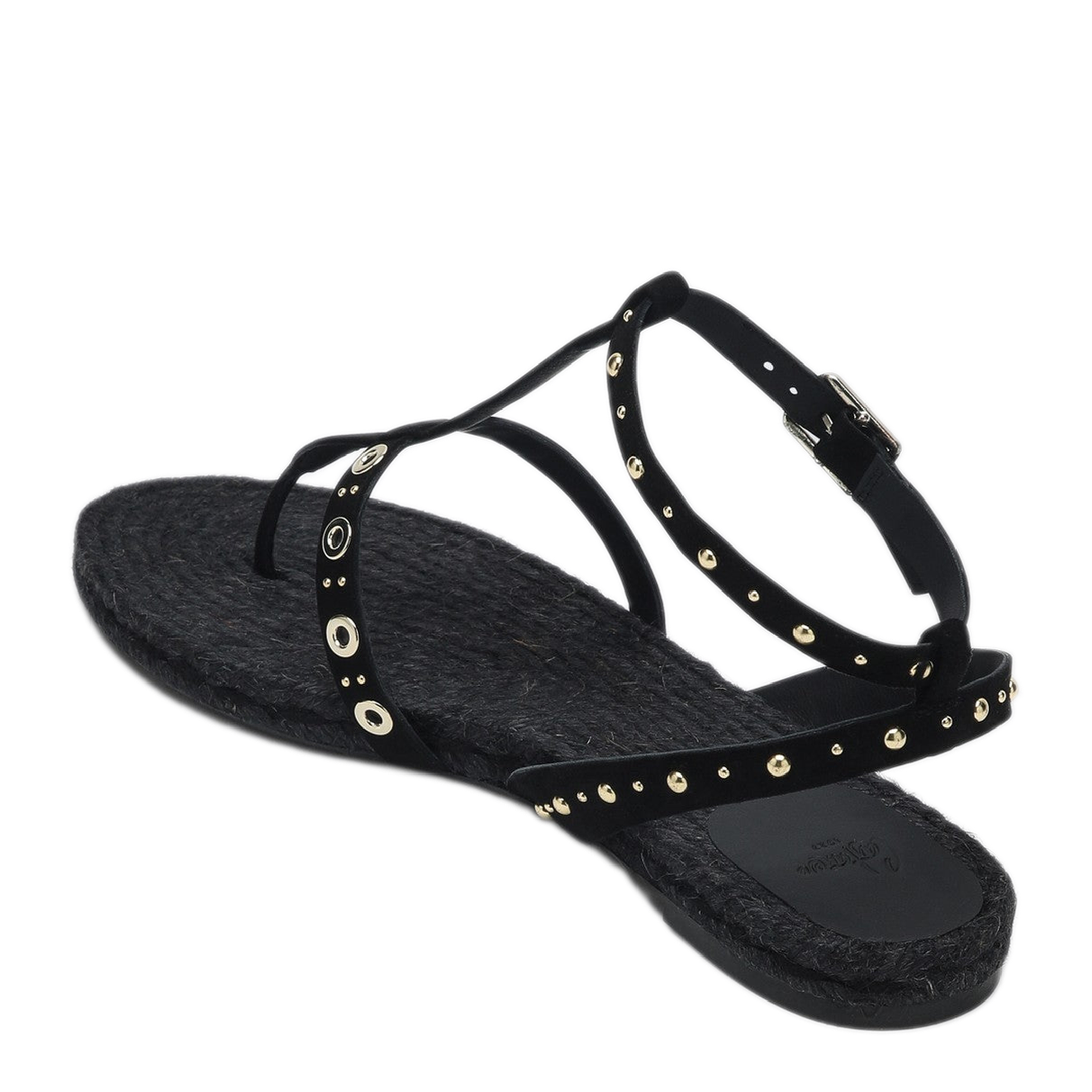 MAYFEYR - Castaner - Low Heeled Black Pati With Studs - 025737SU100